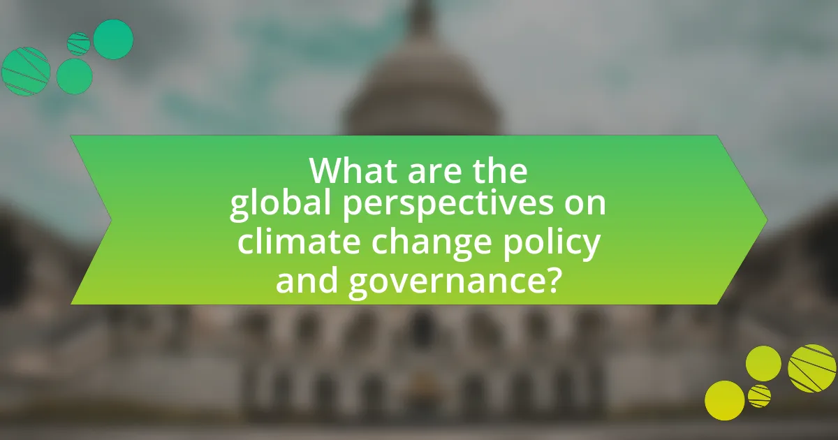 What are the global perspectives on climate change policy and governance?